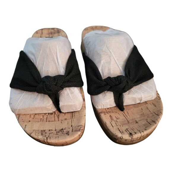 Life Stride 2.0 Happy Sandals Size 5 1/2 Black NWT Cloth Strap Comfort IOB - Picture 1 of 7